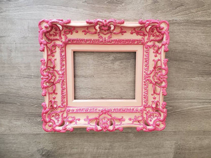 8.5x11 Original pink frame, baroque baby picture frame, photography ideas, two tones