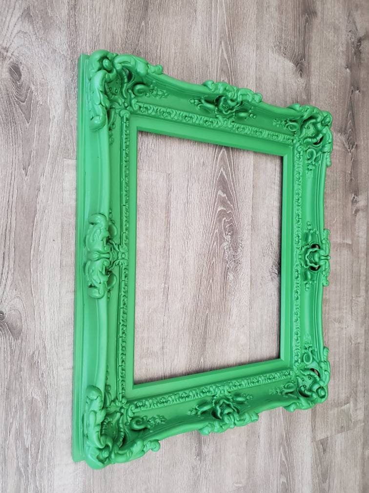16x20 Ornate Green Picture Frame, Colonial Colorful Fancy Frame, Photography