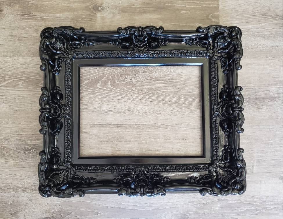 12x16 Black Frame, Ornate Gothic Frame, Wedding Fancy Frame, Classic Frame, Original