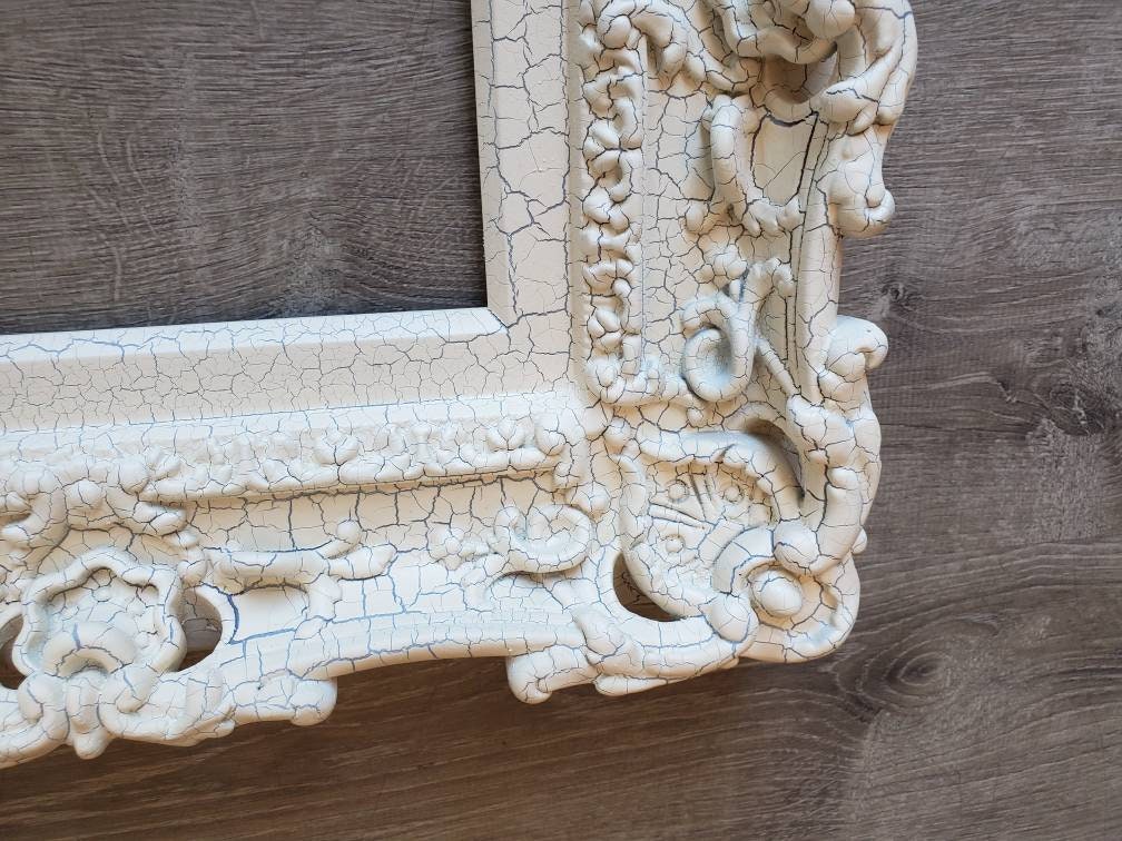 8x10 Cracked Cottage Chic Vintage Photo Frame, Baroque Ornate Wedding Frame