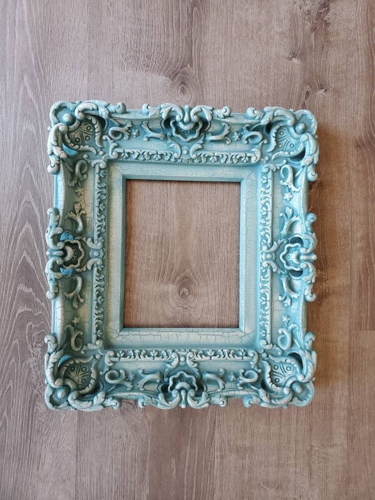 8x10 Cottage Chic Picture Frame in Old Cracked Style, Rustic Baroque Frame, Art Wall