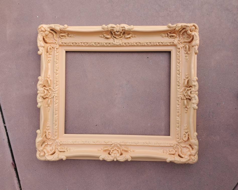 12x16 Peach Picture Frame, Shabby Chic Baroque Wall Ornate Frame, Original Frame