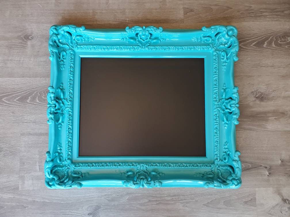 16x20 Ornate Turquoise Photo Frame, Baroque Art Classic Frame