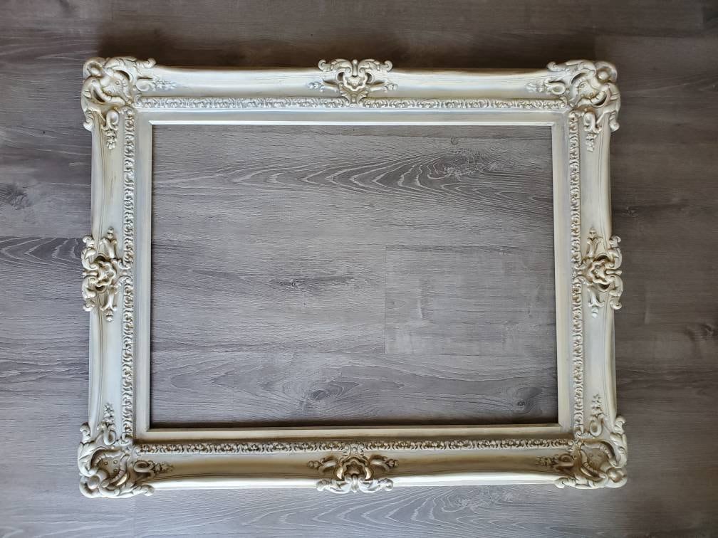 16x20 Distressed Photo Frame, Ornate Wedding Antique Frame