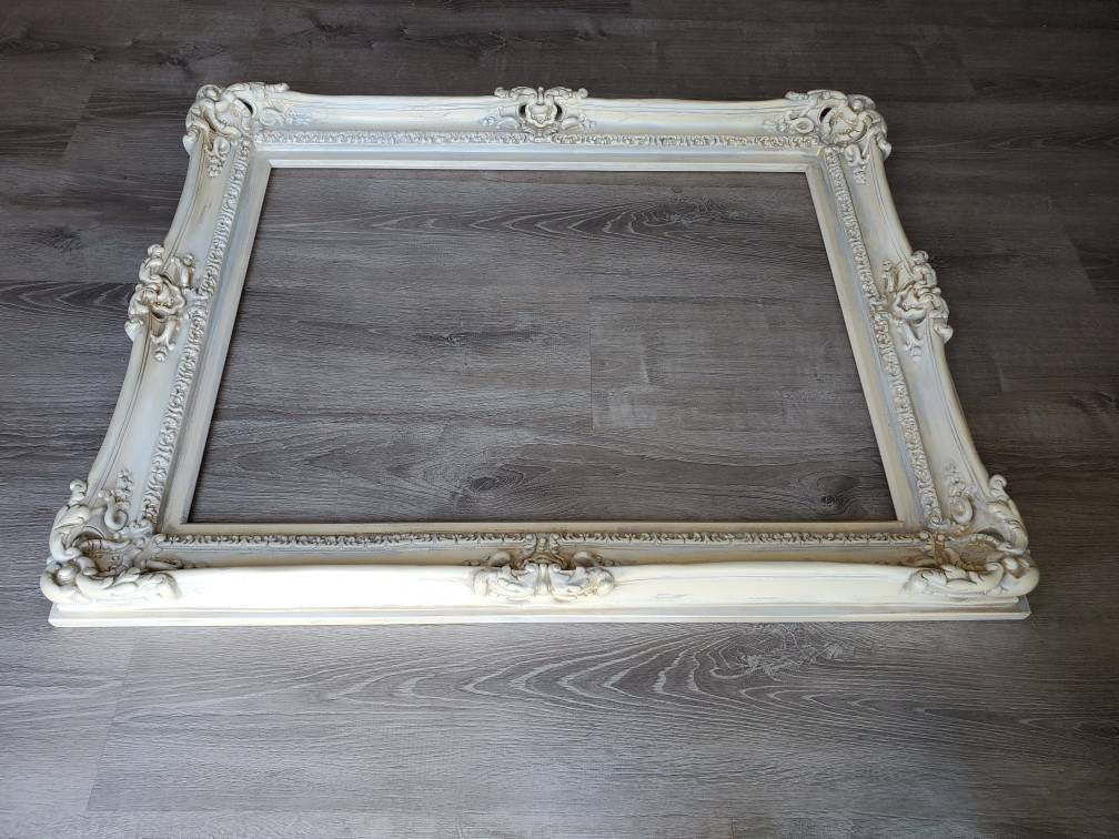 16x20 Distressed Photo Frame, Ornate Wedding Antique Frame