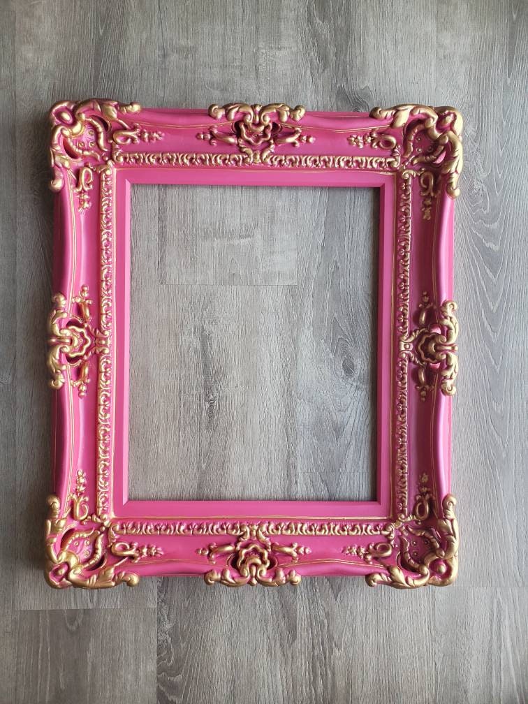 16x20 Diva Pink Ornate Picture Frame, Girls Room Artwork Design, Colorful Artistic Ideas