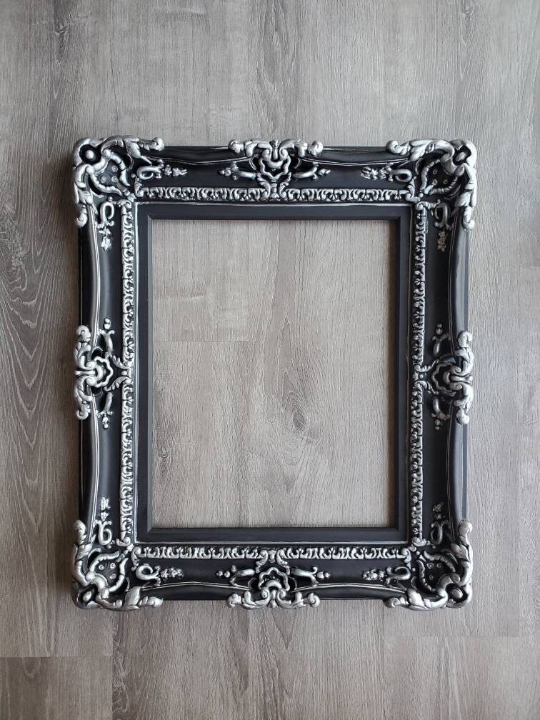 12x16 Black Photo Frame, Fancy Picture Frame, Classic Baroque Ornate Style, Original Frame