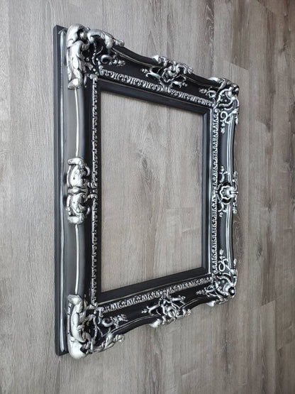 12x16 Black Photo Frame, Fancy Picture Frame, Classic Baroque Ornate Style, Original Frame