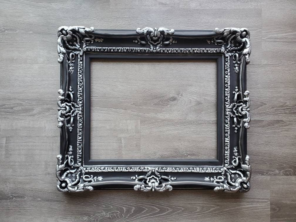 20x24 Black Picture Frame, Elegant Ornate Office Painting, Gothic Frame