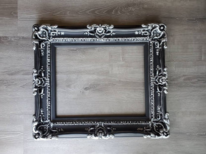 12x16 Black Photo Frame, Fancy Picture Frame, Classic Baroque Ornate Style, Original Frame