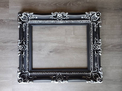 16x20 Black picture frame, ornate chic baroque wall frame, artwork, photography frame