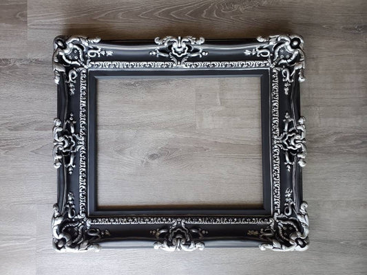 16x20 Black picture frame, ornate chic baroque wall frame, artwork, photography frame