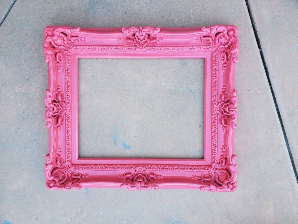 16x20 Hot Pink Ornate Picture Frame, Girls Artwork Design, Colorful Artistic Ideas, Fancy