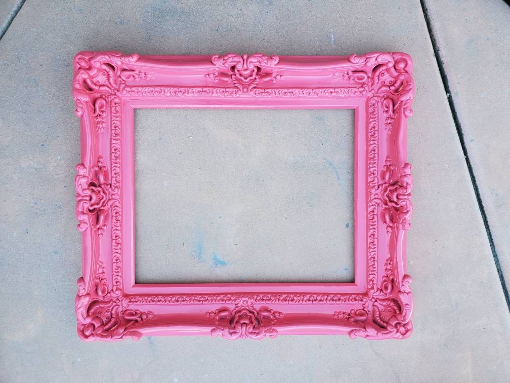 16x20 Hot Pink Ornate Picture Frame, Girls Artwork Design, Colorful Artistic Ideas, Fancy