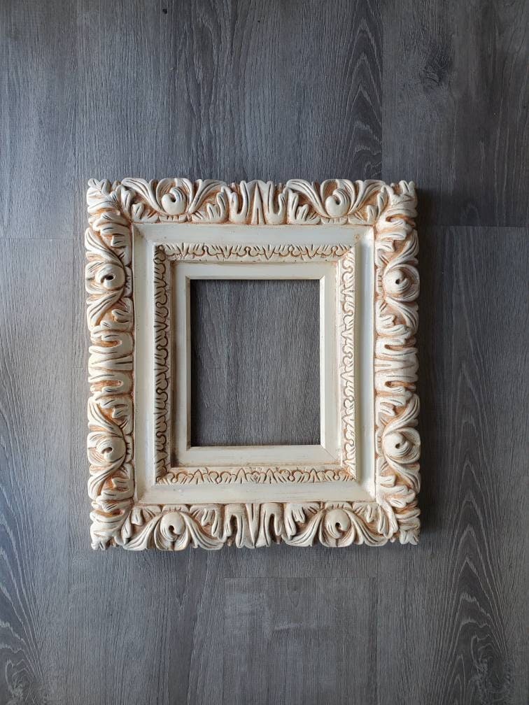 Small Vintage Peach Cottage Chic Frame, Baroque Wall Ornate Picture Frame, Art Frames, Photo Frames, Family, Kids, Home Décor