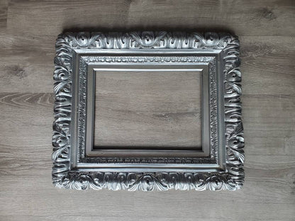 Silver Picture Frame, Ornate Wall Baroque Frame, Frames for Canvas, Art Print, Photo Ideas, Photography, Different Sizes