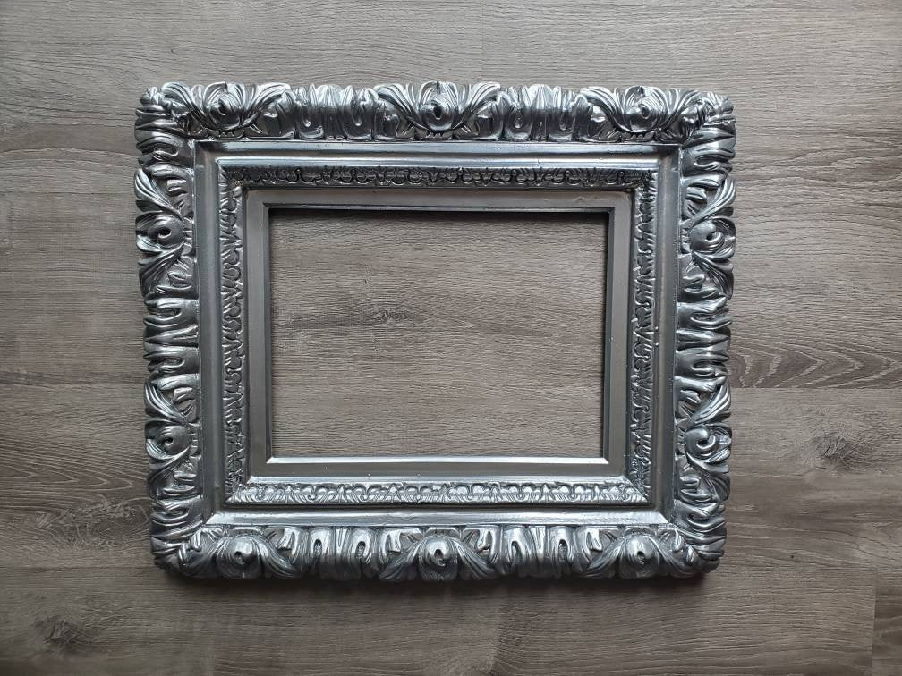 Silver Picture Frame, Ornate Wall Baroque Frame, Frames for Canvas, Art Print, Photo Ideas, Photography, Different Sizes