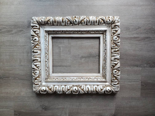 Distressed Picture Frame, Ornate Wall Baroque Frames for canvas, Print, Photography, Frames in Different Sizes, Cottage Chic Style, Shabby