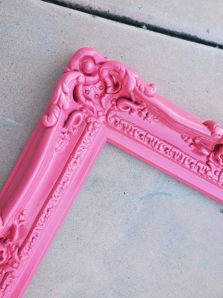 16x20 Hot Pink Ornate Picture Frame, Girls Artwork Design, Colorful Artistic Ideas, Fancy
