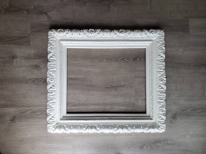 Large Picture Frame, White Frames, Shabby Chic Frame, Ornate Wall Baroque Frame, Wedding Gift, Frames for canvas, Different Sizes