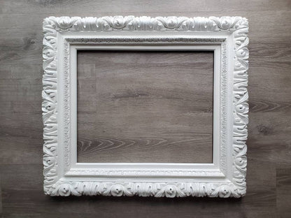 Large Picture Frame, White Frames, Shabby Chic Frame, Ornate Wall Baroque Frame, Wedding Gift, Frames for canvas, Different Sizes