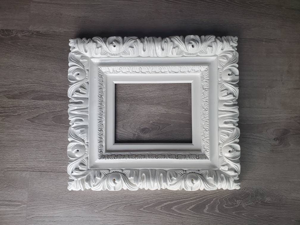 8x10 White Frame, Baroque Picture Frame, Cottage Chic Frame, Photo Frame, Photographs