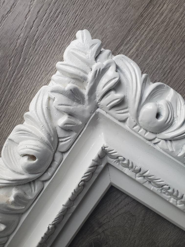 8x10 White Frame, Baroque Picture Frame, Cottage Chic Frame, Photo Frame, Photographs