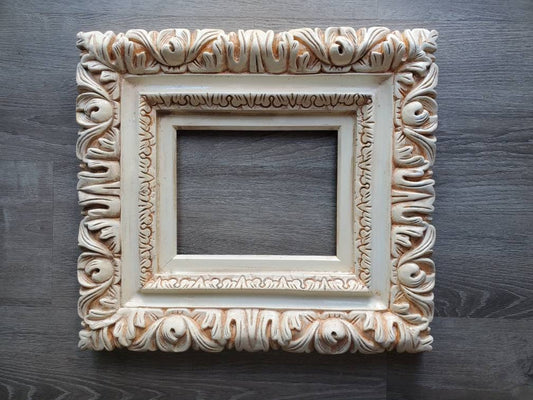 Small Vintage Peach Cottage Chic Frame, Baroque Wall Ornate Picture Frame, Art Frames, Photo Frames, Family, Kids, Home Décor