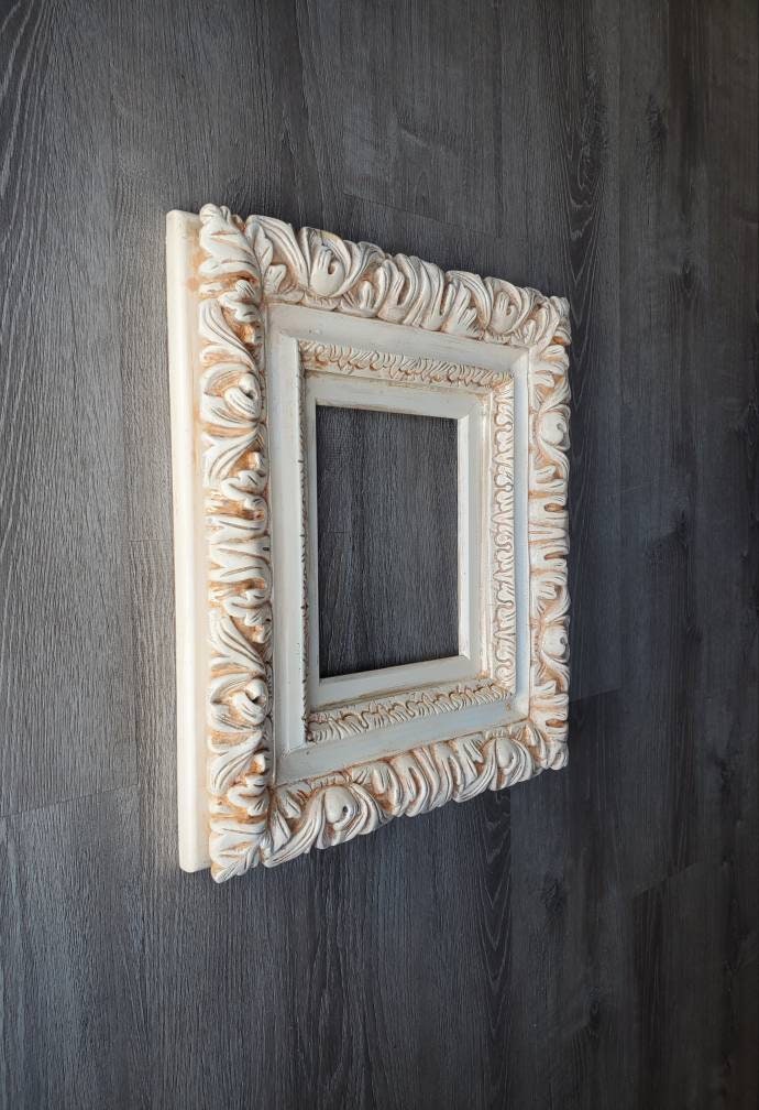 Small Vintage Peach Cottage Chic Frame, Baroque Wall Ornate Picture Frame, Art Frames, Photo Frames, Family, Kids, Home Décor