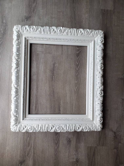 Large Picture Frame, White Frames, Shabby Chic Frame, Ornate Wall Baroque Frame, Wedding Gift, Frames for canvas, Different Sizes