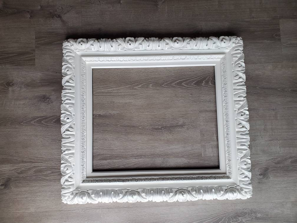 Different Sizes, White Ornate Wall Baroque Frame, Frames for canvas, Print, Photography, Picture, Art, Wedding Gifts, Home Décor