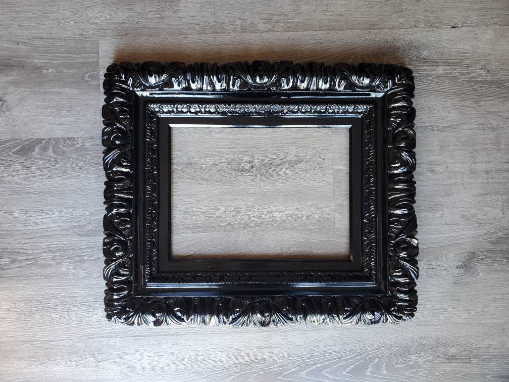 Different Sizes, Black Frames, Frames for canvas, Print, Photography, Picture, Art, Ornate Wall Baroque Frame, Birthday Gifts, Home Accents