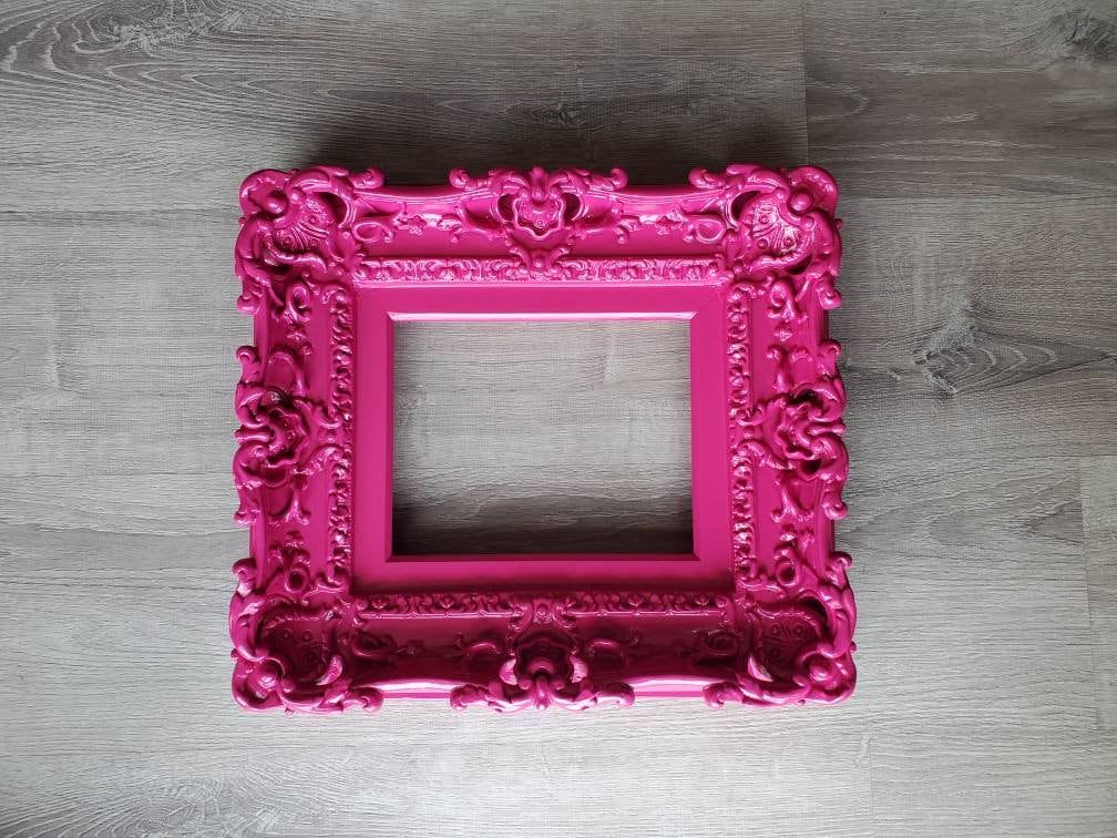 8.5x11 Pink Frame, Baroque Picture Frame, Fancy Frame, Photographs, Original Frame