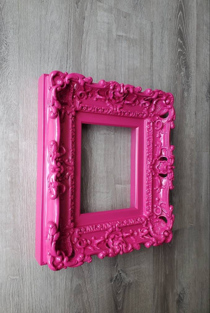 8.5x11 Pink Frame, Baroque Picture Frame, Fancy Frame, Photographs, Original Frame