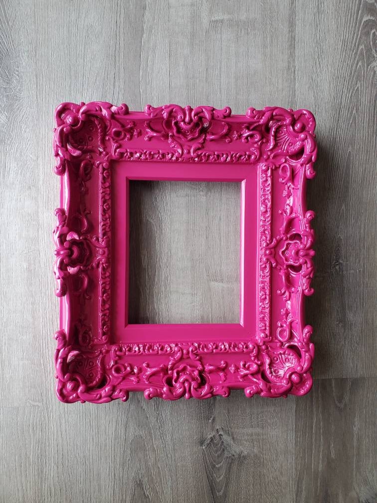 8.5x11 Pink Frame, Baroque Picture Frame, Fancy Frame, Photographs, Original Frame