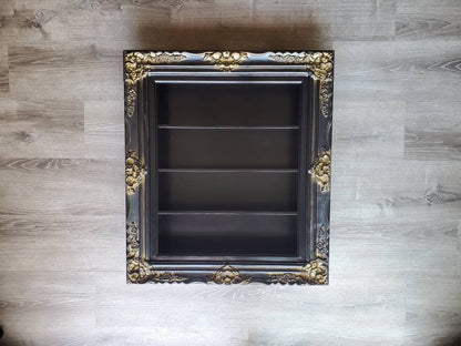 20x24 Ornate Wall Black Frame Display, Spice Rack, Essential Oil Rack, Nail Polish