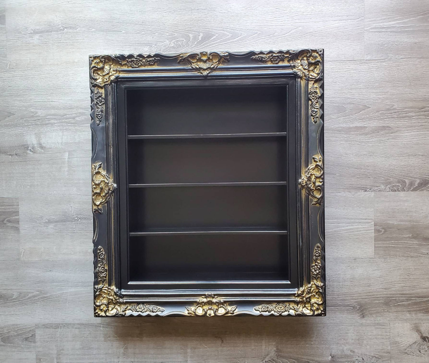 20x24 Ornate Wall Black Frame Display, Spice Rack, Essential Oil Rack, Nail Polish