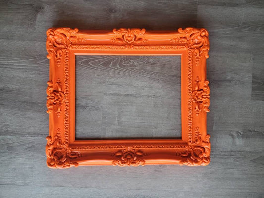 16x20 Orange Picture Frame, Baroque Frame, Colorful Frame, Original Frame, Art Ideas