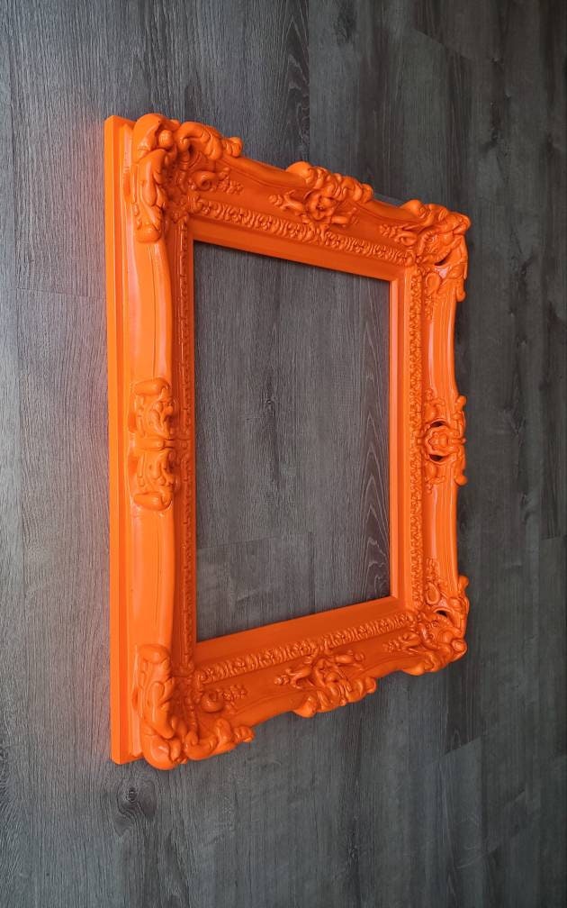 16x20 Orange Picture Frame, Baroque Frame, Colorful Frame, Original Frame, Art Ideas