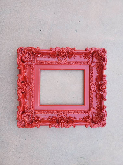 8x10 Red frame, kid's picture frame, art wall baroque frame, cottage chic photo frame