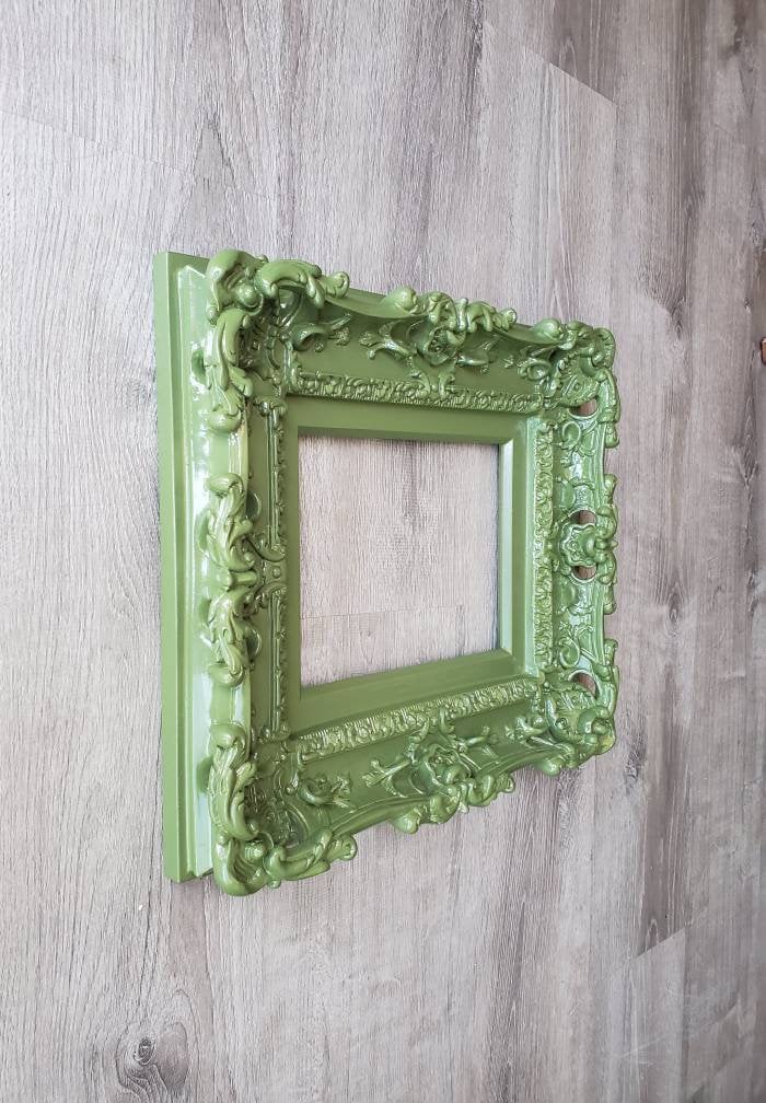 8.5x11 Baroque Picture Frame, Forest Green Photo Frame, Original Diploma Certificate Size