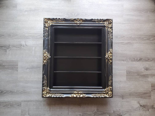 20x24 Ornate Wall Black Frame Display, Spice Rack, Essential Oil Rack, Nail Polish