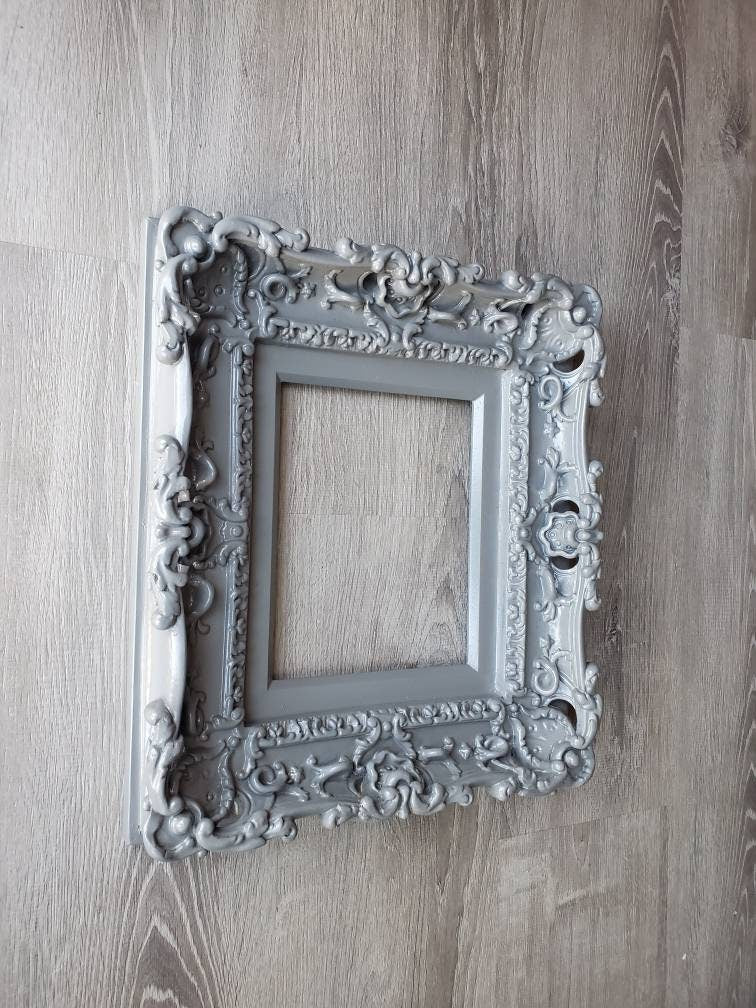8x10 Gray Picture Frame, Art Baroque Frame, Wall frame, Ornate Picture Frames, Modern