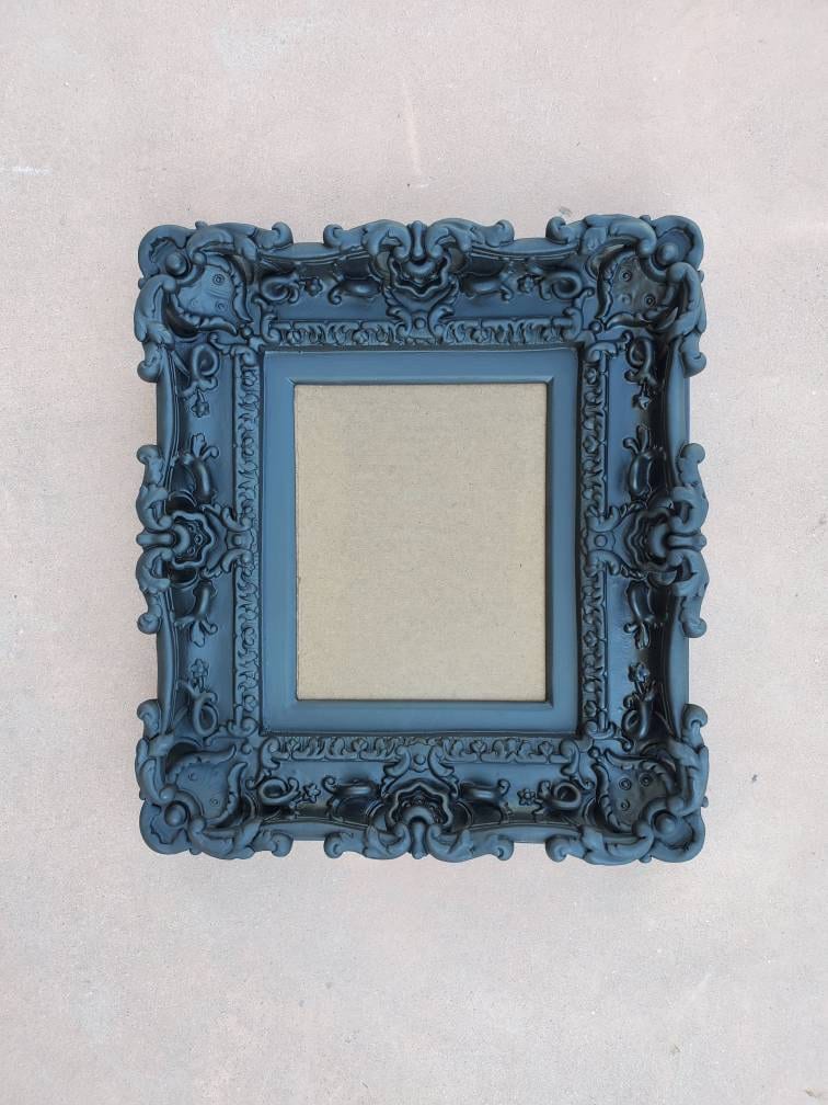 8x10 Matte black photo frame, baroque ornate frame, picture frame, gothic fancy frame