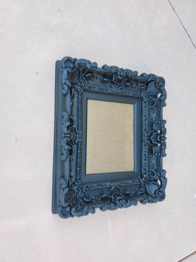 8x10 Matte black photo frame, baroque ornate frame, picture frame, gothic fancy frame