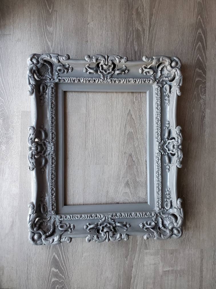 12x16 Gray Picture Frame, Ornate Frame, Baroque Photo Frame, French Fancy Frame