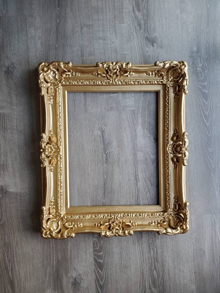 16x20 Matte Gold Picture Frame, Ornate Photo Frame, Wedding French Frame, Victorian