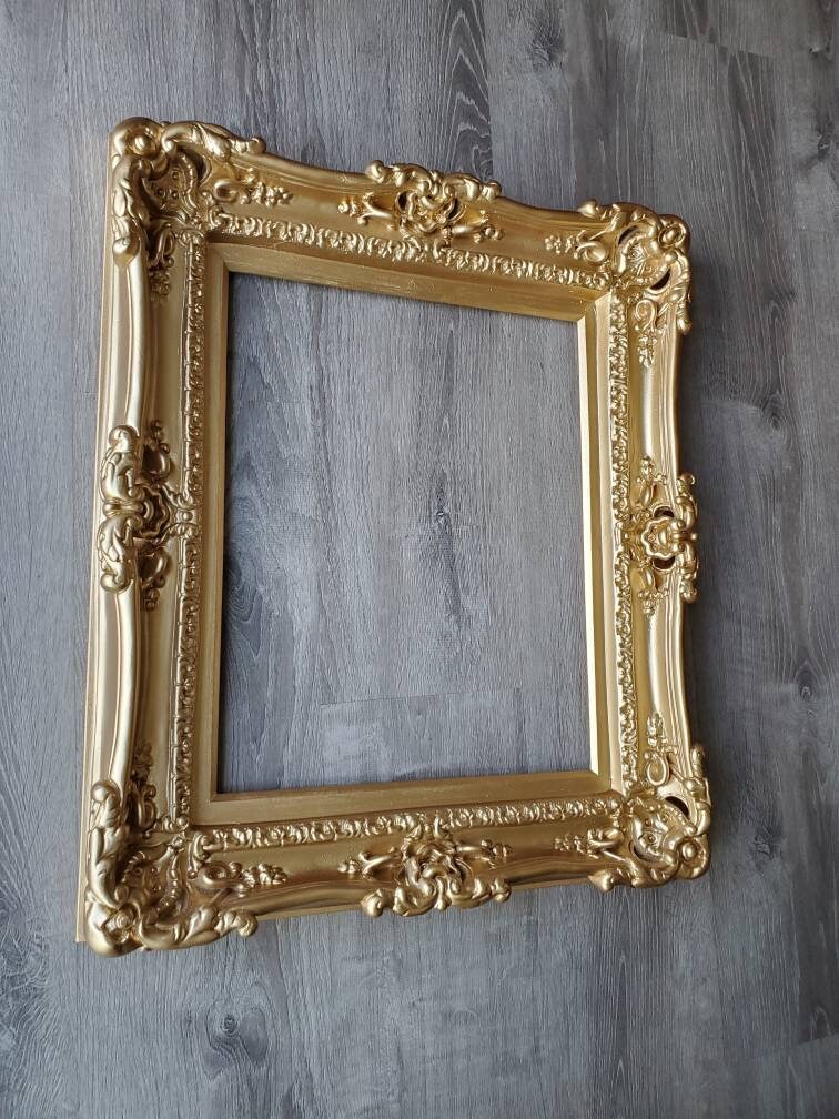 16x20 Matte Gold Picture Frame, Ornate Photo Frame, Wedding French Frame, Victorian