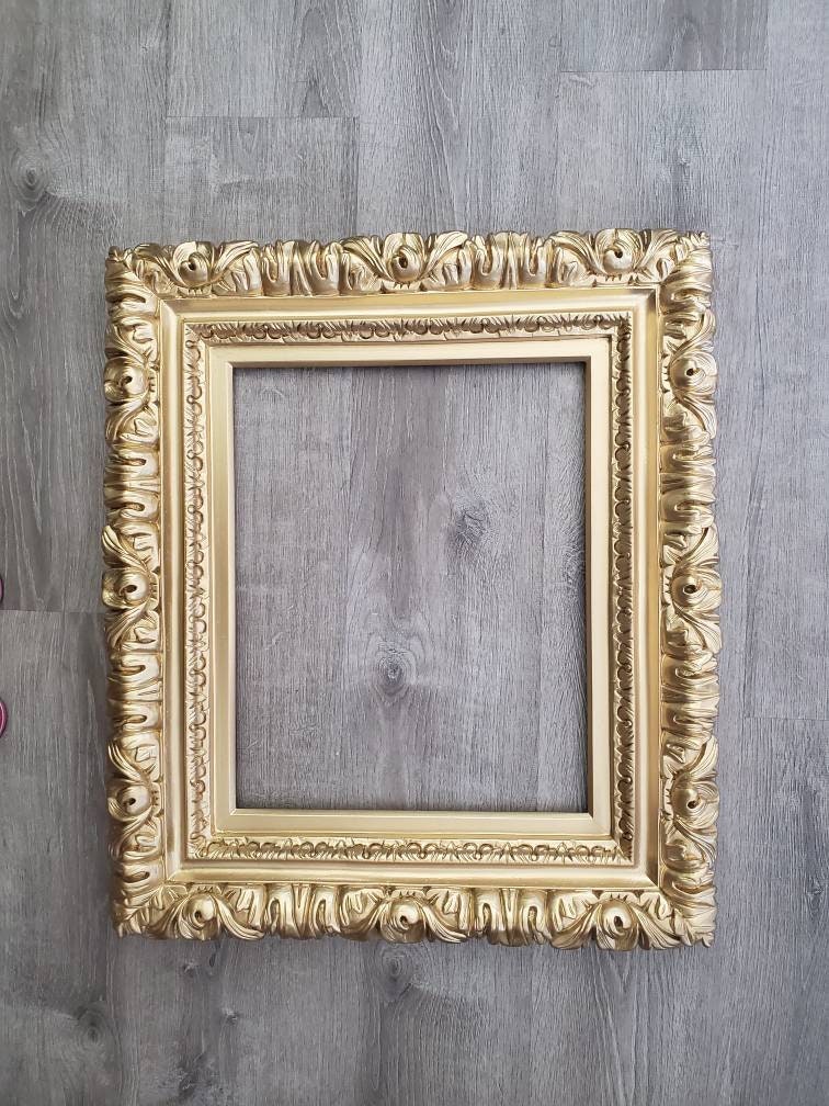 Gold Ornate Wall Baroque Frame, Canvas, Print, Photography, Picture, Art, Wedding Gifts, Home Décor Ideas, Different Sizes