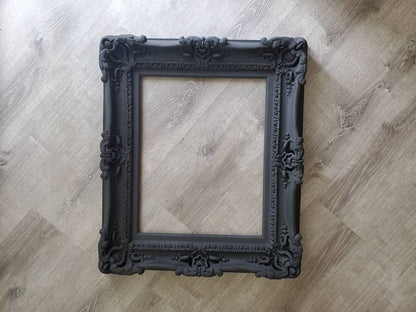 12x16 Matte Black Photo Frame, Gothic Style Picture Frame, French Ornate Family Photo